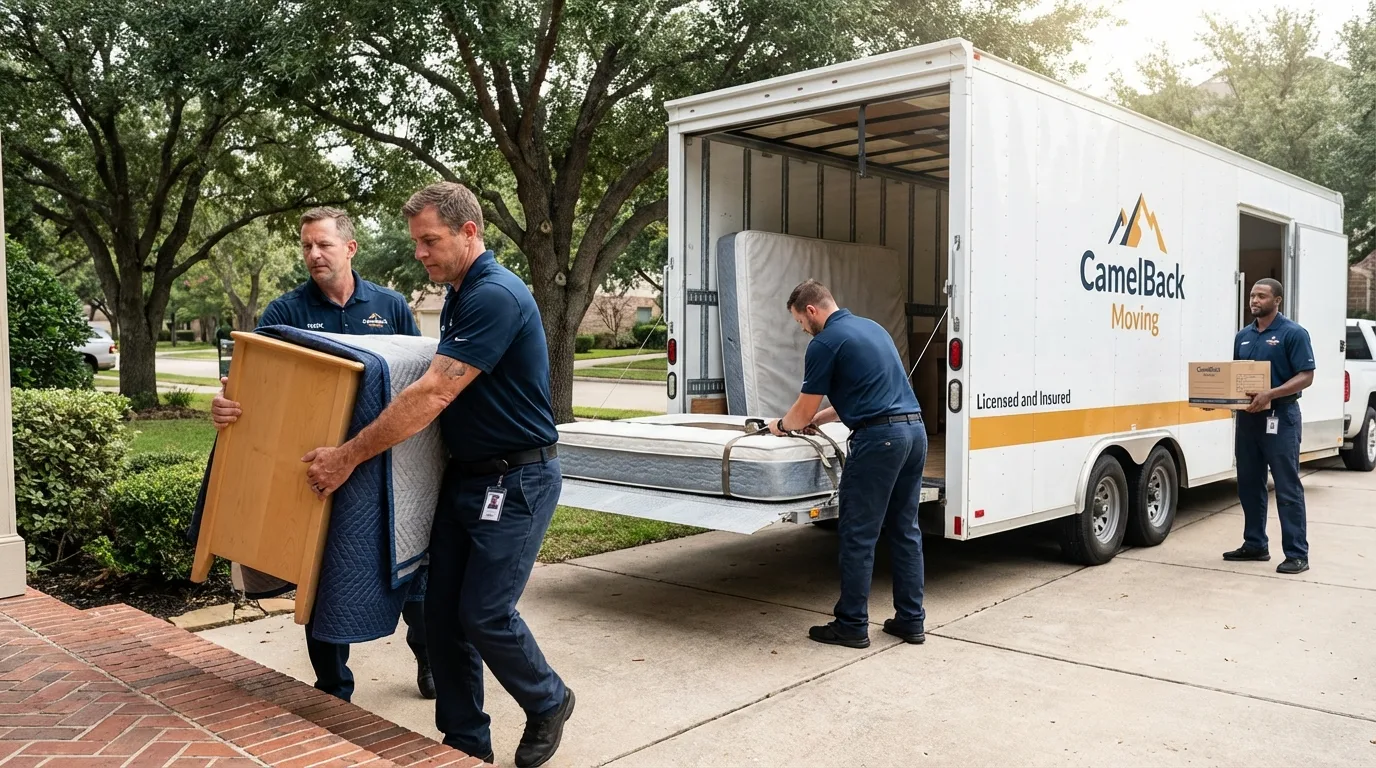 Crew loading residential truck for cross-state move from Ellis, KS